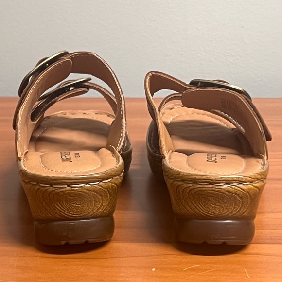NIB Josef Seibel Catalonia 76 Brown Leather Open Toe Wedge Sandals Size 6.5 - Picture 9 of 11